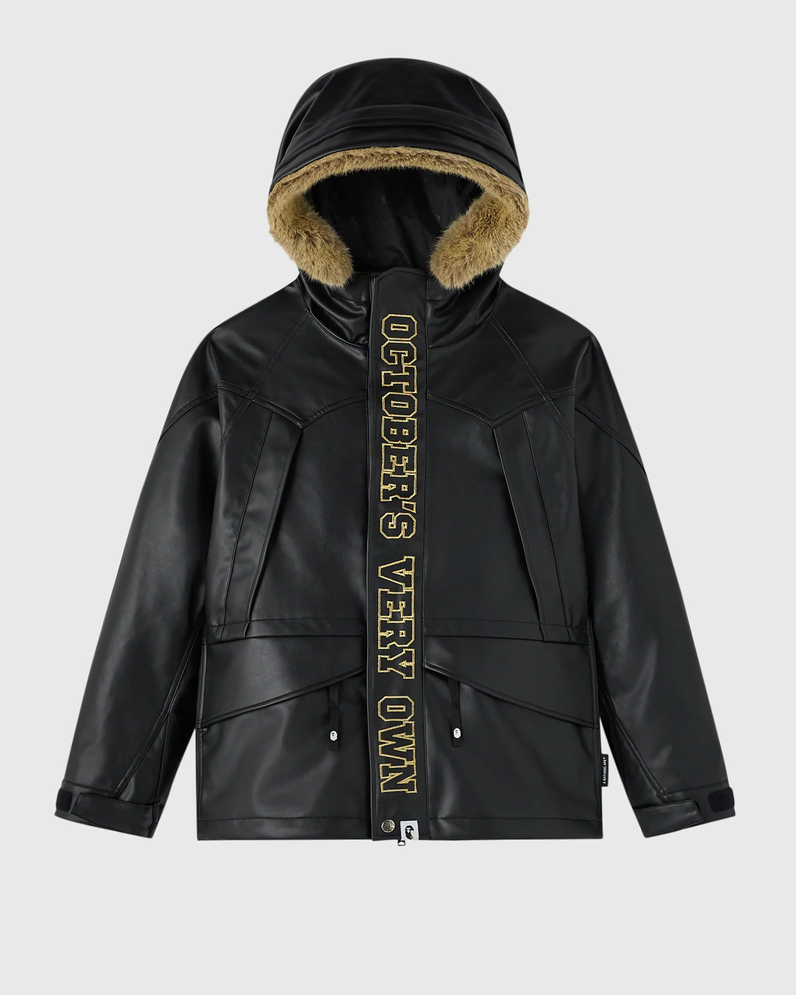 BAPE® Faux Leather Snowboard Jacket - Black
