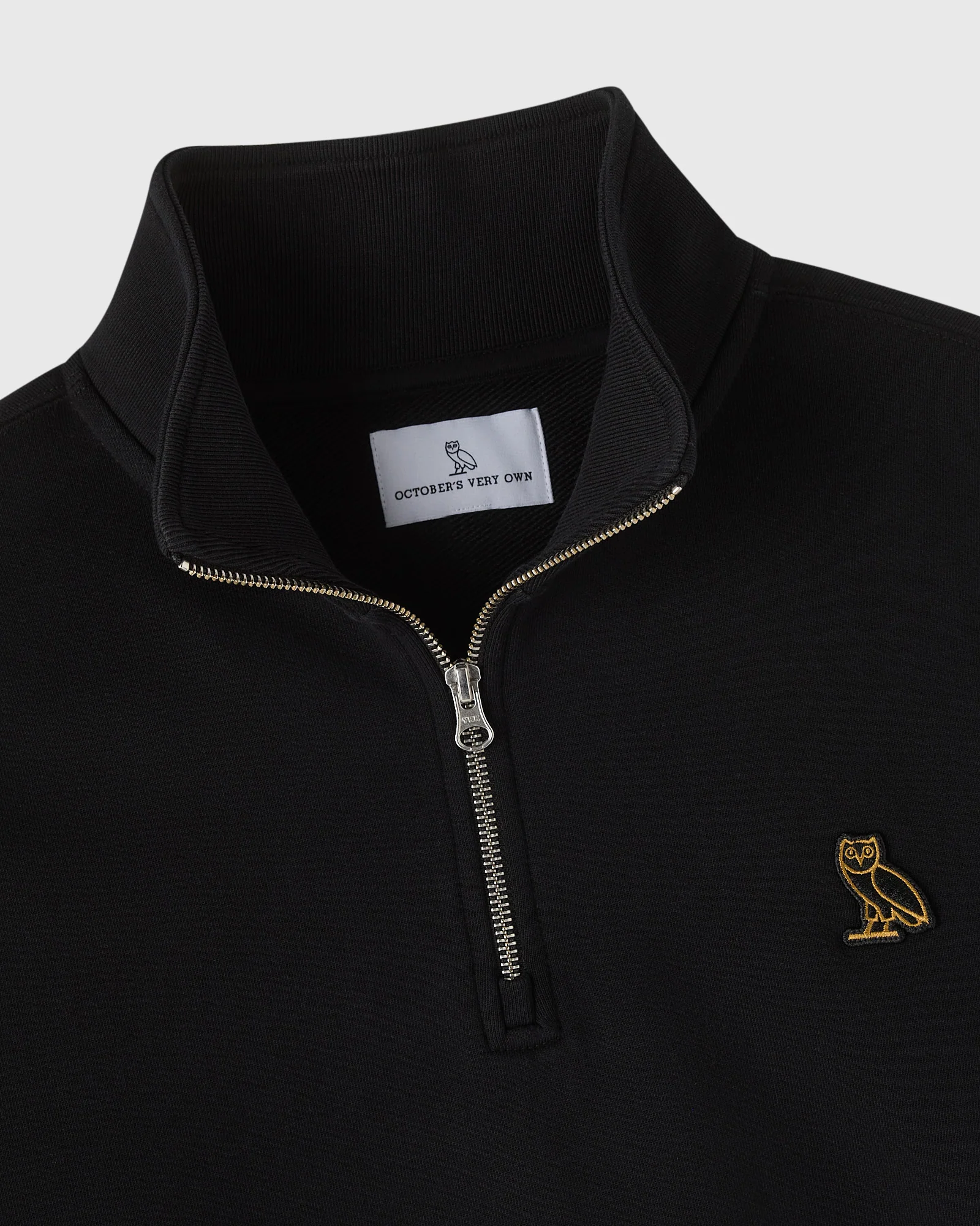 Classic Quarter Zip Mockneck Sweatshirt - Black - Image 3