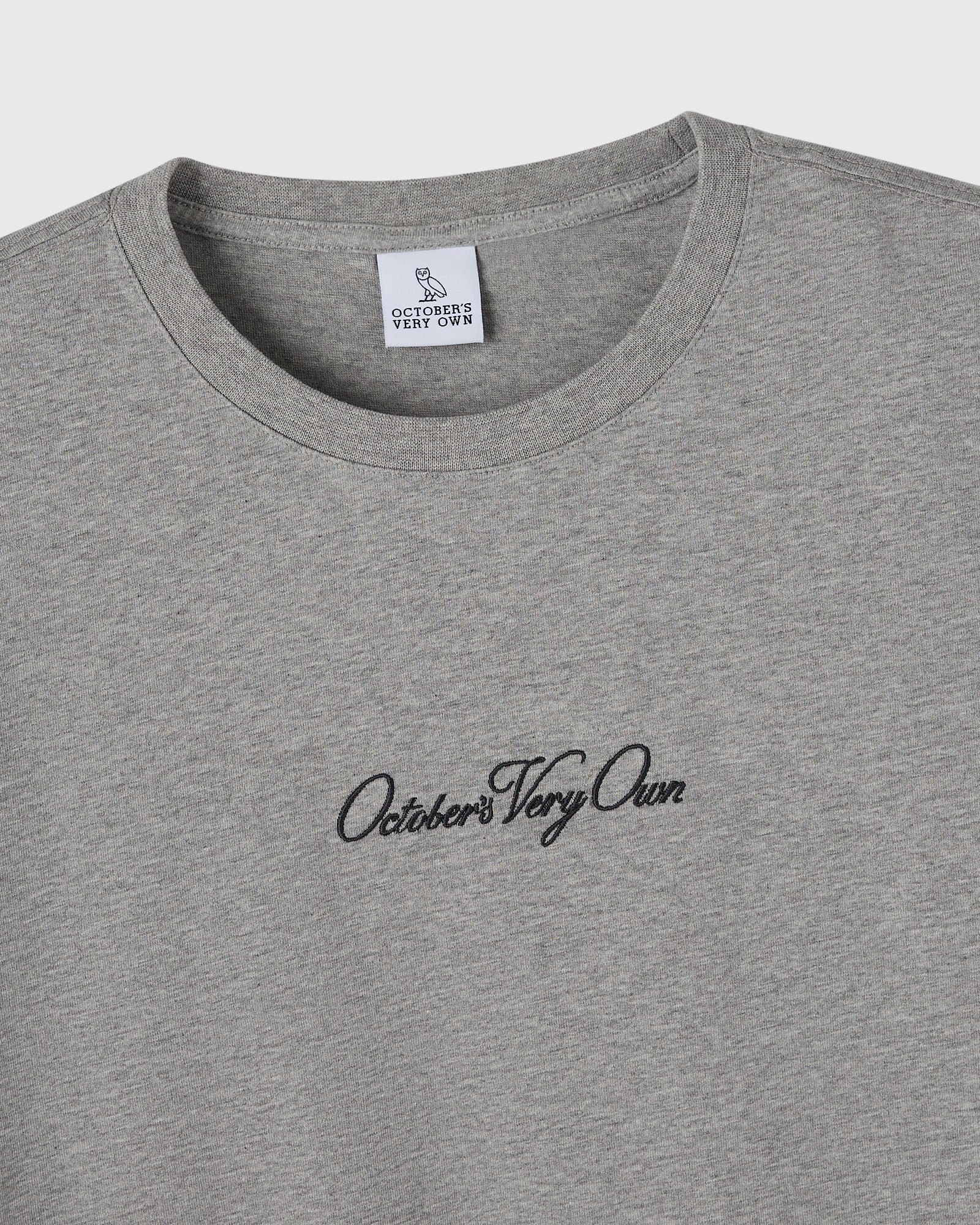 Luxe Jersey Script Tee - Heather Grey - Image 3