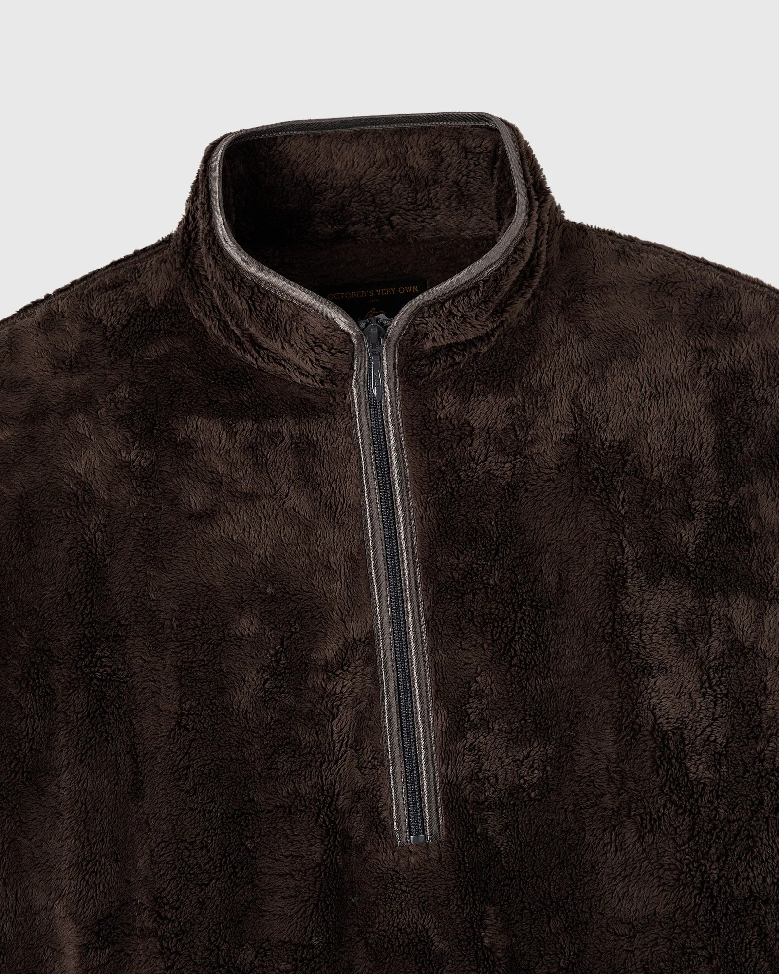 NEEDLES Sherpa Half-Zip Mockneck - Brown - Image 3